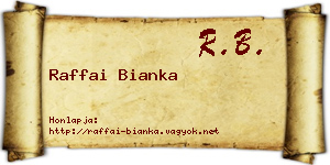 Raffai Bianka névjegykártya